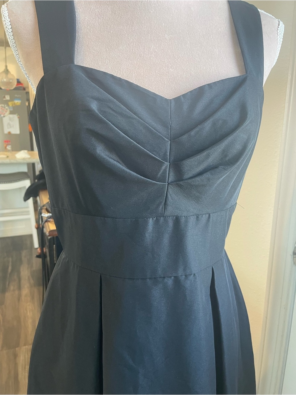 White House Black Market Black Sleeveless Midi Fit-and-Flare Dress